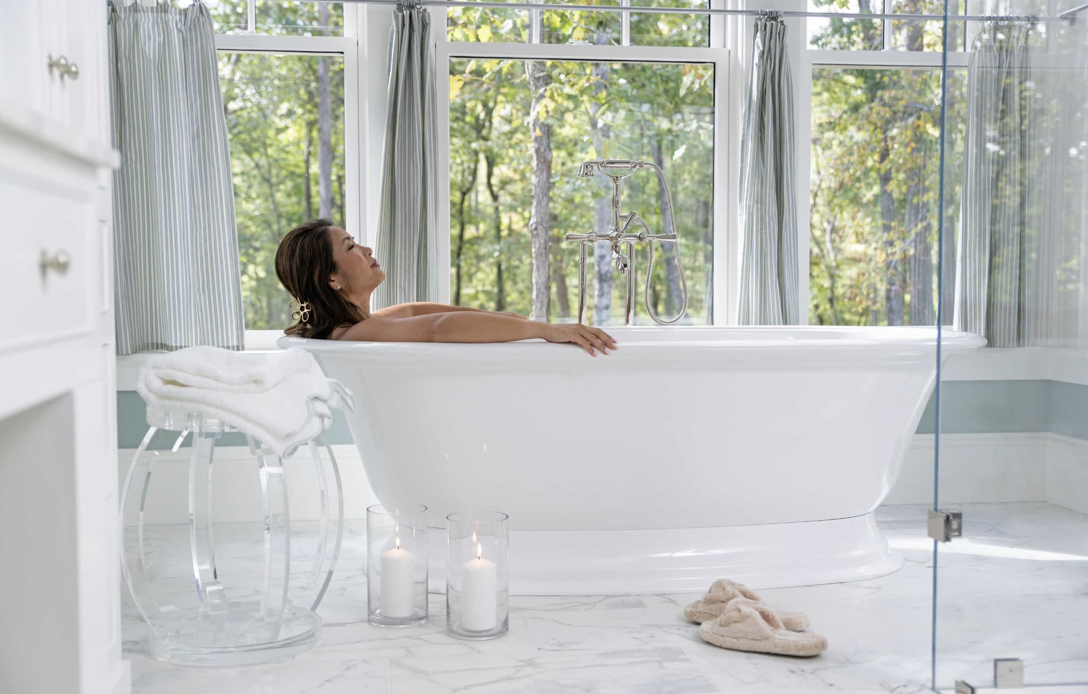 Woman Relaxing in Bathtub
