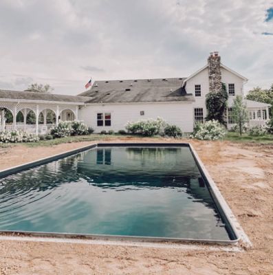 Michigan Farmhouse propane heated in-ground pool